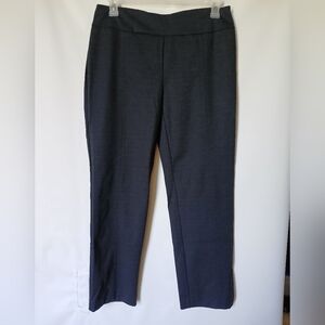 New Directions Women Leggings Size L Color Gray Black Micro Houndstooth Pattern